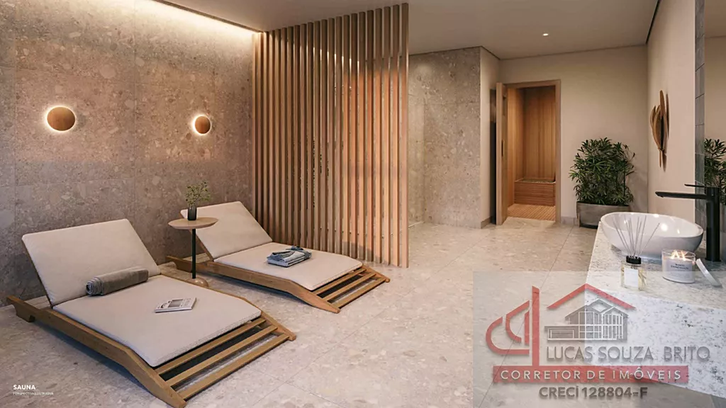 Sauna com área de relaxamento do Alto Chácara Santo Antônio